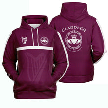Load image into Gallery viewer, Maroon-White Claddagh Unisex Hoodie
