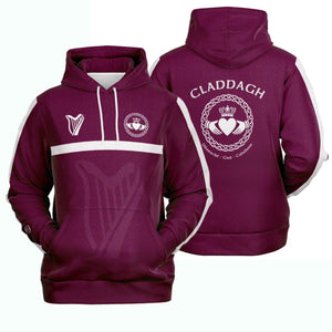 Maroon-White Claddagh Unisex Hoodie