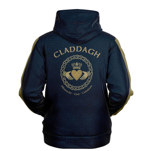 Navy-Gold Claddagh Unisex Hoodie