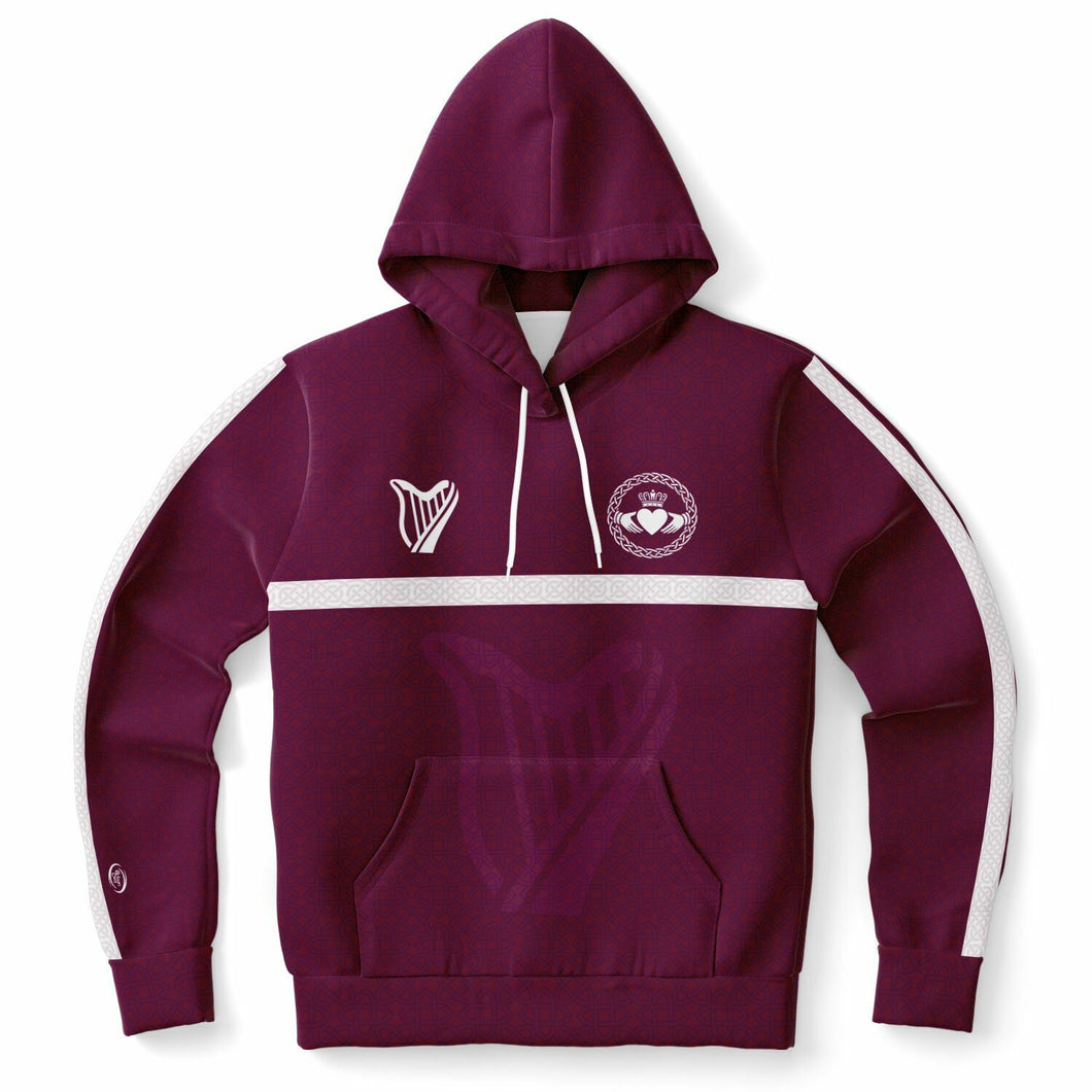 Maroon-White Claddagh Unisex Hoodie