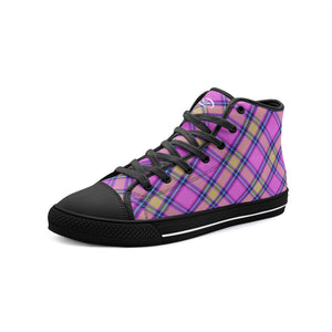 Pink Yellow Tartan Plaid High Tops