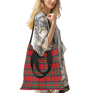 Red Green Tartan Plaid Canvas Tote Bag