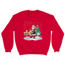 Load image into Gallery viewer, Santa Playing Guitar Sweatshirt

