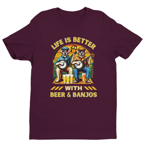 Life is Better with Beer & Banjos T-shirt - Urban Celt