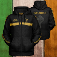 Load image into Gallery viewer, Irish Republic Black-Gold Edition Fleece Lined Hoodie
