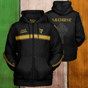 Irish Republic Black-Gold Edition Fleece Lined Hoodie