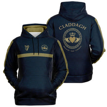 Load image into Gallery viewer, Navy-Gold Claddagh Unisex Hoodie

