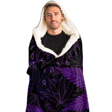 Load image into Gallery viewer, Purple Trippy Leaves Hooded Blanket
