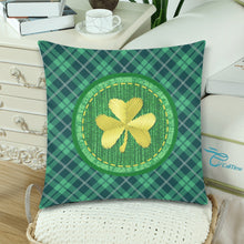 Load image into Gallery viewer, Tartan Shamrock Zippered Pillow Cases
