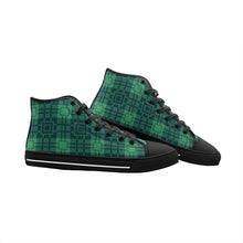 Load image into Gallery viewer, Green Tartan High Top Canvas Shoes
