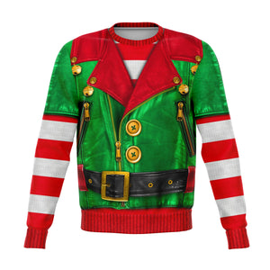 Santa Biker Helper Ugly Christmas Sweatshirt - Urban Celt