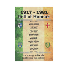 Load image into Gallery viewer, Hunger Strikes Roll of Honor Garden Flag 28&#39;&#39;x 40&#39;&#39;
