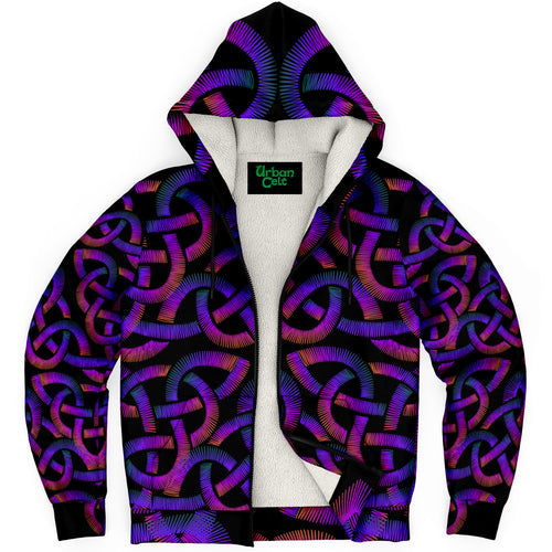 Funky Knot Work Fleece Lined Zip Hoodie - Urban Celt