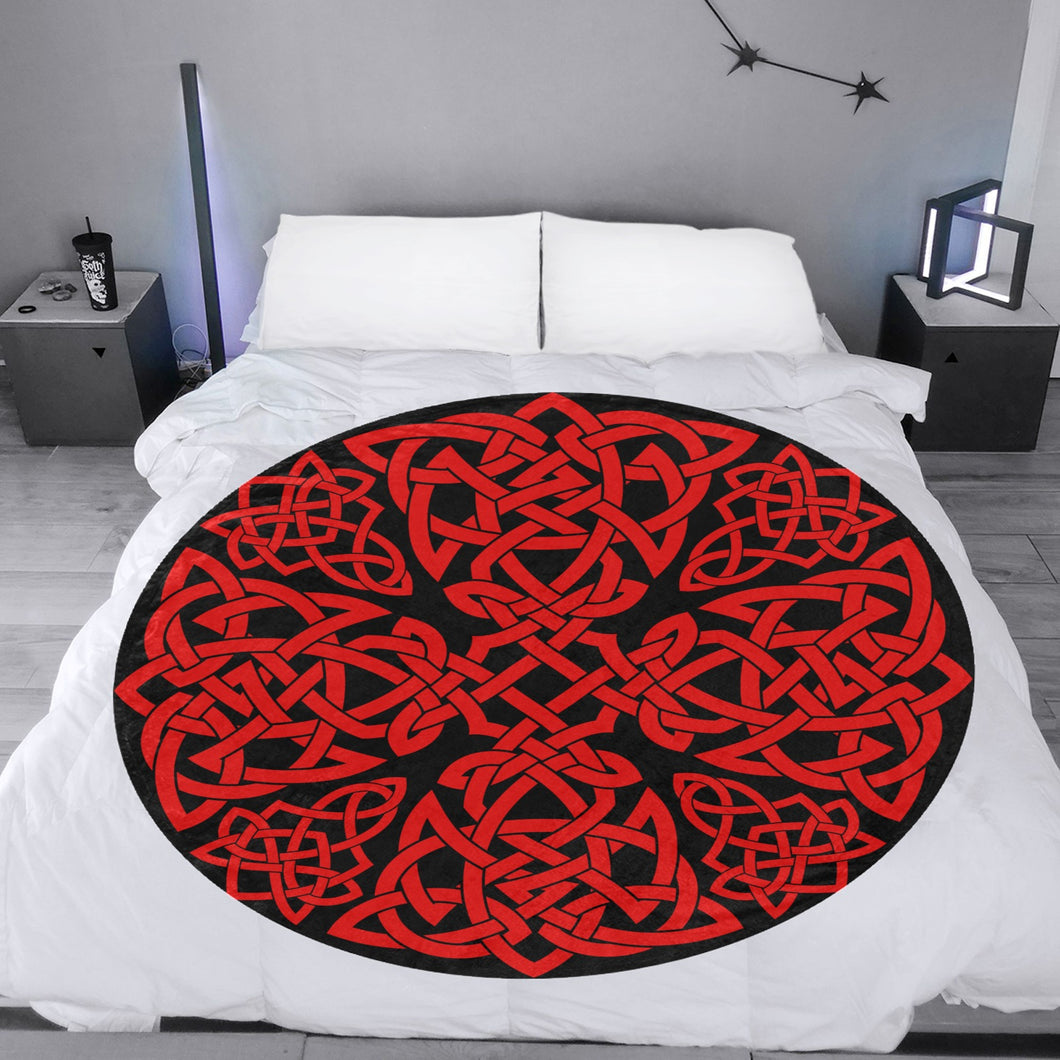 Red Celtic Knot Circular Blanket