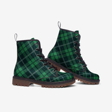 Load image into Gallery viewer, Green Tartan Plaid Vegan Leather Boots
