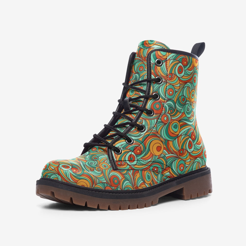 Colourful Waves Vegan Leather Boots