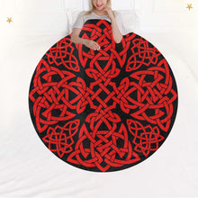 Load image into Gallery viewer, Red Celtic Knot Circular Blanket
