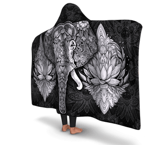 Mandala Elephant Hooded Blanket - Urban Celt