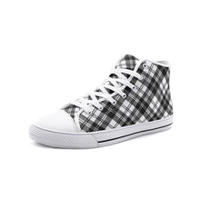 Load image into Gallery viewer, Black/White Tartan Plaid High Tops
