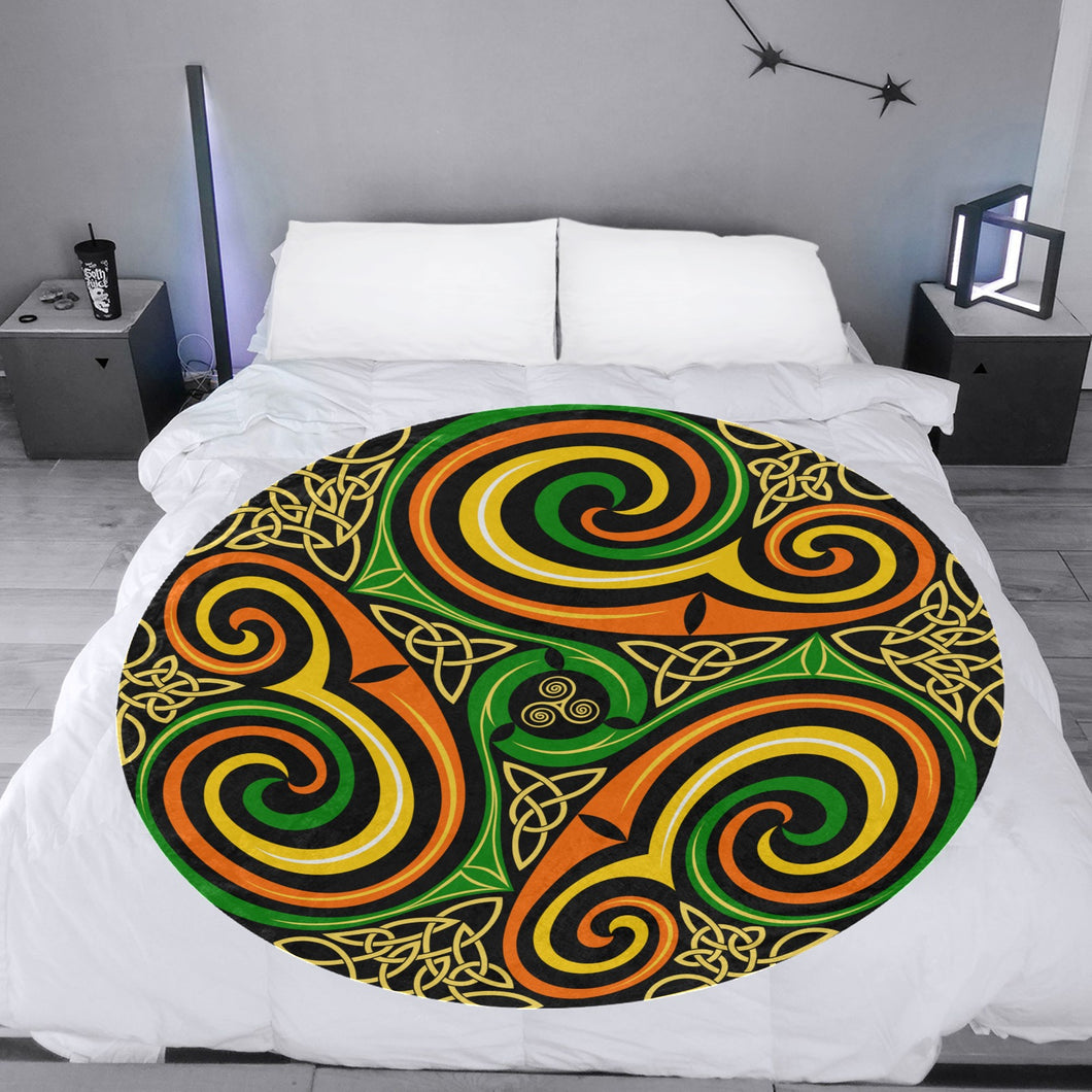 Celtic Spiral Circular Fleece Blanket