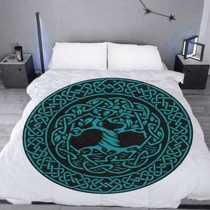 Celtic Norse Tree of Life Circular Blanket