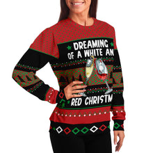Load image into Gallery viewer, Red and White Ugly Christmas Sweatshirt
