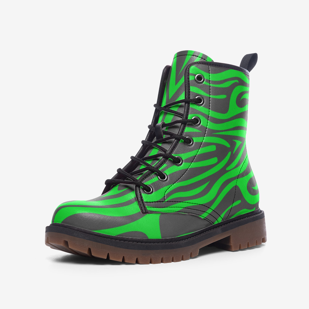 Neon Green Vegan Leather Boots Urban Celt