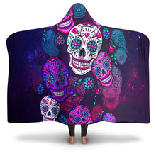 Load image into Gallery viewer, Sugar Skull Hooded Blanket

