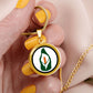 1916 Easter Lily Customizable Circle Pendant
