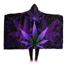 Load image into Gallery viewer, Purple Trippy Leaves Hooded Blanket
