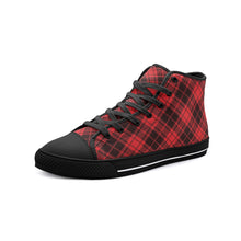 Load image into Gallery viewer, Red Tartan High Top Canvas Shoes

