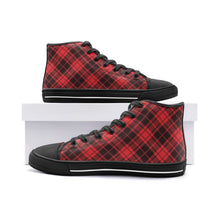 Load image into Gallery viewer, Red Tartan High Top Canvas Shoes
