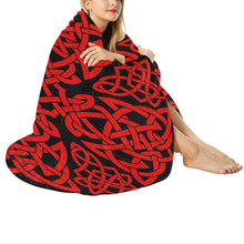 Load image into Gallery viewer, Red Celtic Knot Circular Blanket
