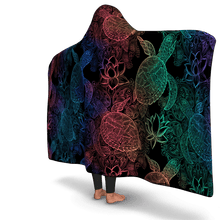 Load image into Gallery viewer, Sea Turtle Rainbow Hooded Blanket - Urban Celt
