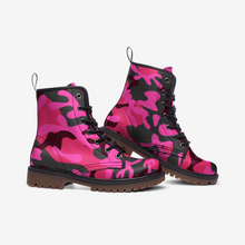 Load image into Gallery viewer, Pink Camo Vegan Leather Boots
