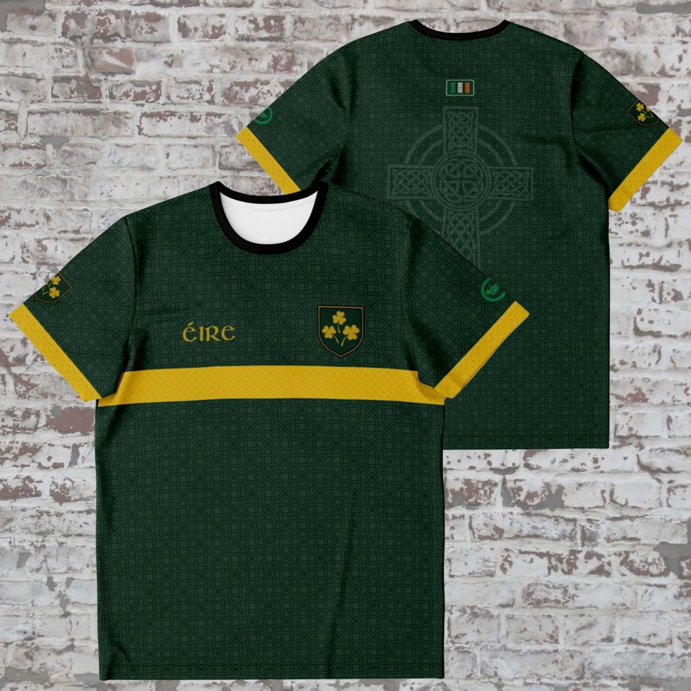Eire Premier Green-Gold Jersey, Custom Ireland Rugby, Soccer Jersey ...
