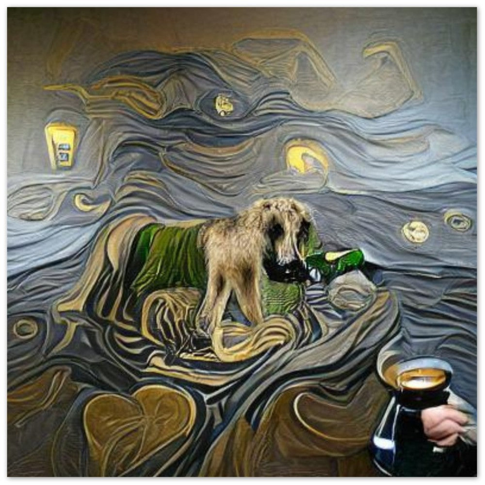 Irish Wolfhound and Guinness Aluminum Print