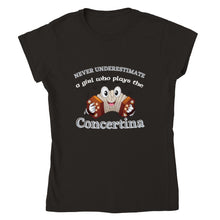 Load image into Gallery viewer, Never Underestimate a Girl Who Plays Concertina T-shirt
