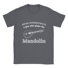 Load image into Gallery viewer, Never Underestimate a Guy On Mandolin T-shirt
