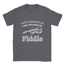 Load image into Gallery viewer, Never Underestimate a Guy On Fiddle T-shirt
