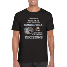Load image into Gallery viewer, I Don&#39;t Make Mistakes Playing Concertina T-shirt
