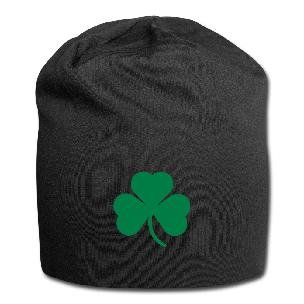 Irish Shamrock Jersey Beanie - black